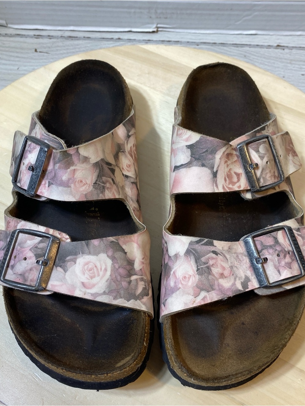 Papillio Birkenstock Arizona Floral Rose Sandals Women's Size 39 L8 M6 US 8-8.5